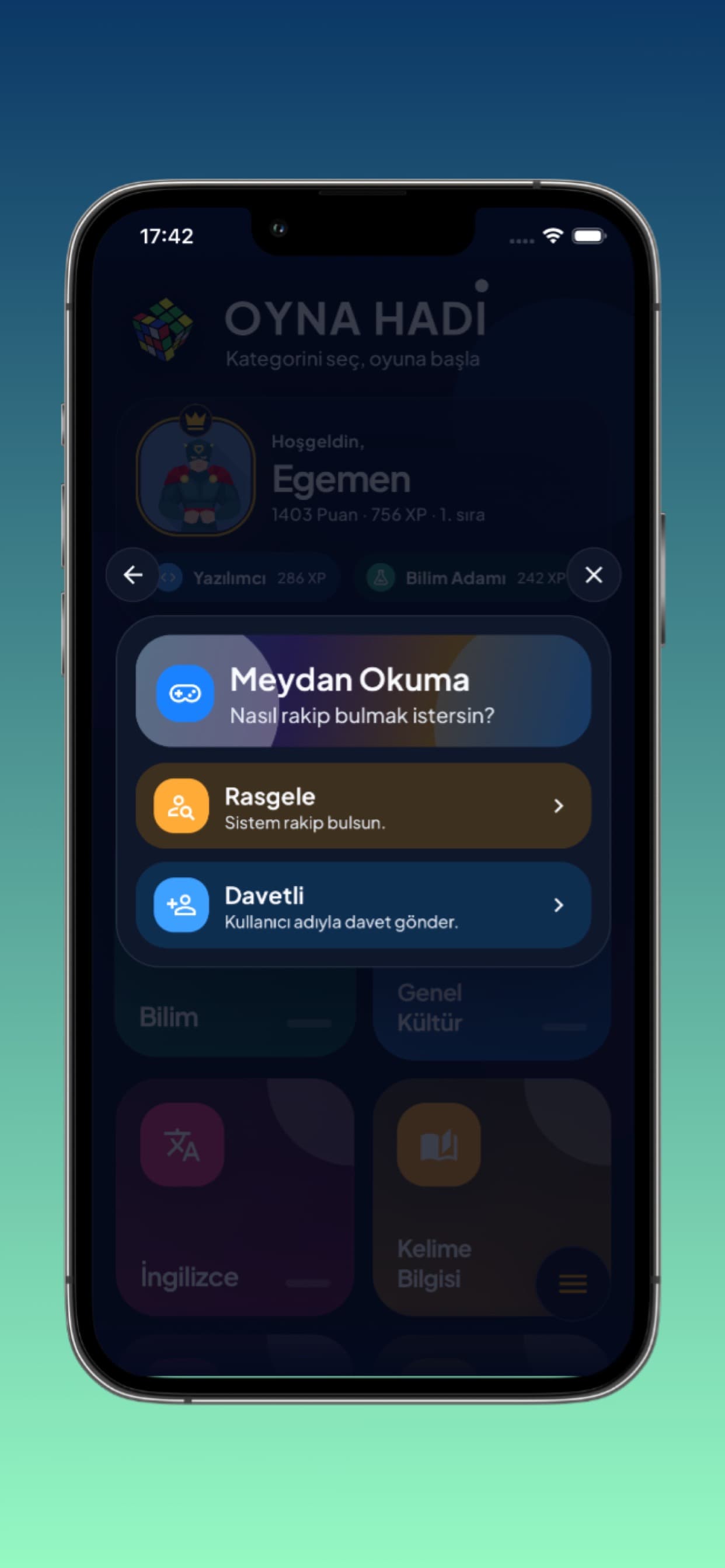 Soru ekranı